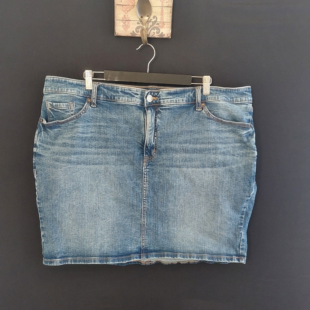 Torrid Plus Size 22 Stretchy Denim Mini Skirt - Retro Jean Streetwear